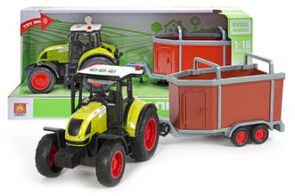 Трактор із причепом інерційний, озвучений, зі світлом WY900I