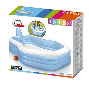 Басейн надувний дитячий 257х188х130 см "Баскетбол" Intex 57183, фото 4