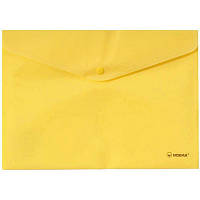 Папка-конверт на кнопці А4+ Norma 160мкм фактура глянець, жовта