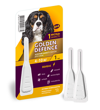 Краплі антигельмінтик для собак 4-10 кг Golden Defence 1пипетка
