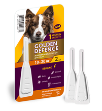 Краплі антигельмінтик для собак 10-20кг Golden Defence 1пипетка