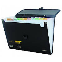 Портфель пластиковий A4 на 12 відділень з реєстрами Scholz, чорний