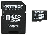 Карта памяти microSDHC 32GB Patriot LX Class 10 UHS-I + SD-adapter (PSF32GMCSDHC10)