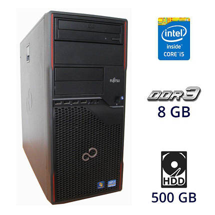 Ігровий ПК Fujitsu Tower/Intel Core i5-2500 4 ядра з 3.3 - 3.7 GHz/8GB DDR3/500GB HDD GeForce GTX 750 Ti 2GB, фото 1