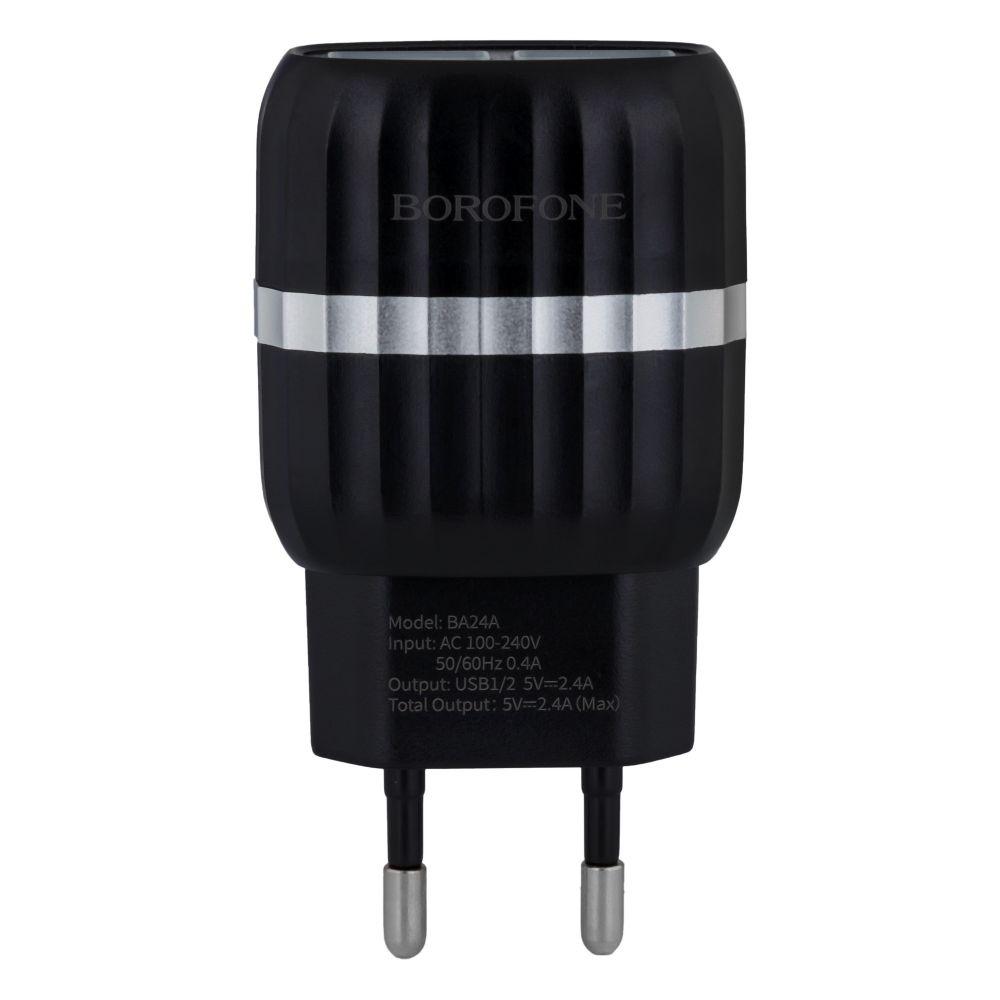 Мережевий Зарядний Пристрій Borofone BA24A Micro 2USB 2.4A