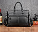 Чоловіча ділова сумка для документів на роботу офісна, модний чоловічий діловий портфель формат А4 чорний, фото 3