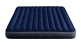 Надувний матрац двомісний Intex 64755 синій велюр 183x203x25 см, водний пляжний матрац для сну або плавання, фото 5