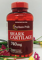 Для суглобів Puritan's Pride Shark Cartilage 740 mg 200 капс, фото 3