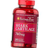 Для суглобів Puritan's Pride Shark Cartilage 740 mg 200 капсул Акулячий хрящ