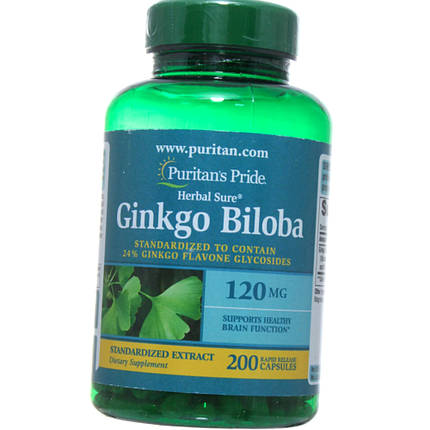 Гінгко Білоба Puritan's Pride Ginkgo Biloba 120 mg 200 капс, фото 2