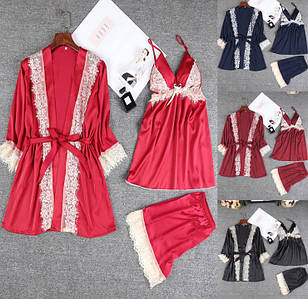 Халат з атласним комплектом