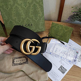 Ремінь Gucci шкіряний 3,8 см, преміум класу в коробці