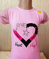 Дитяча футболка рожева для дівчинки Туреччина рукав сітка 5-7 років