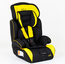 Дитяче автокрісло з бустером 1-12 років JOY 6960 Y універсальне, група 1/2/3, вага дитини від 9-36 кг, жовте, фото 2