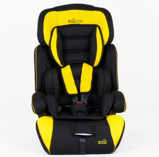 Дитяче автокрісло з бустером 1-12 років JOY 6960 Y універсальне, група 1/2/3, вага дитини від 9-36 кг, жовте