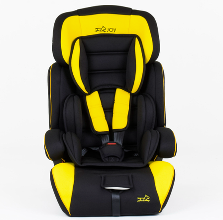 Дитяче автокрісло з бустером 1-12 років JOY 6960 Y універсальне, група 1/2/3, вага дитини від 9-36 кг, жовте, фото 1
