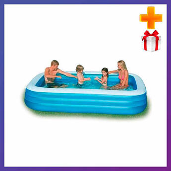 Дитячий прямокутний надувний басейн Intex 58484 (305х183х56 см) + подарунок