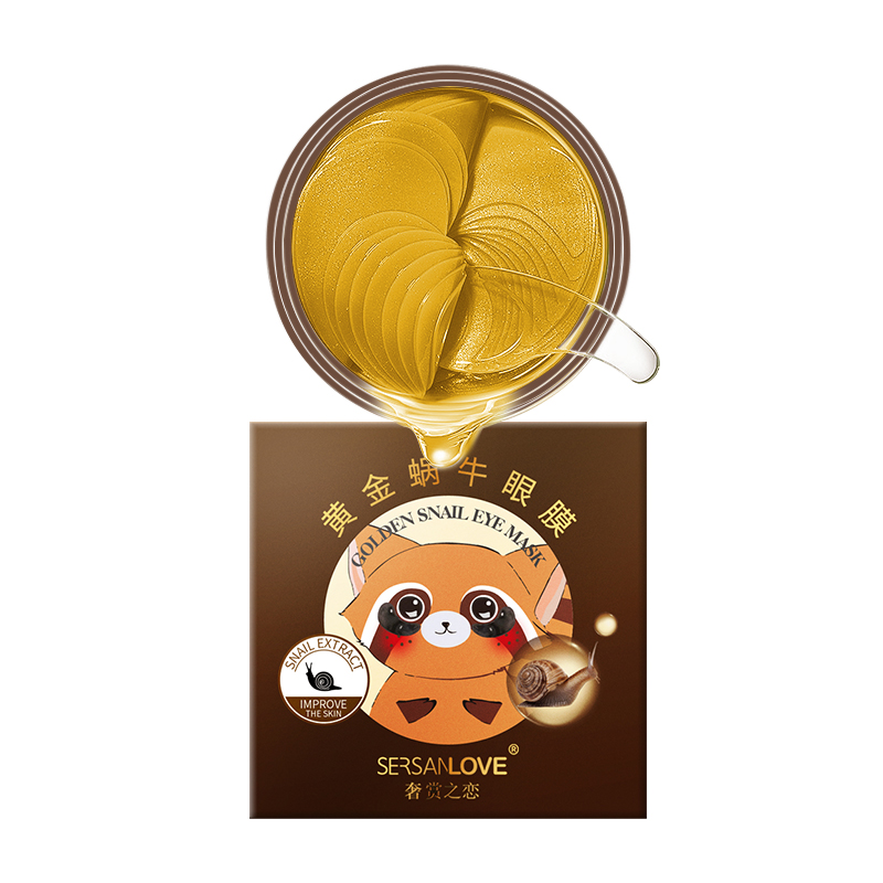 Гідрогелеві патчі під очі SERSANLOVE Golden Snail Eye Mask з фільтратом слизу равлики 60 шт