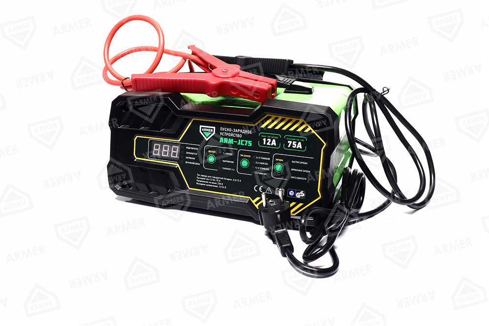 Пускозарядний пристрій 12-24 V, 12 A, 75 A / 12 V (старт), цифрова панель LED