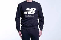 Демисезонная мужская спортивная кофта New Balance (Нью Беленс), черная
