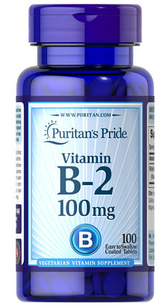 Вітамін Б2 Puritan's Pride Vitamin B-2 100 mg 100 таб, фото 1