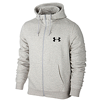 Спортивная мужская кофта на змейке Under Armour, серая