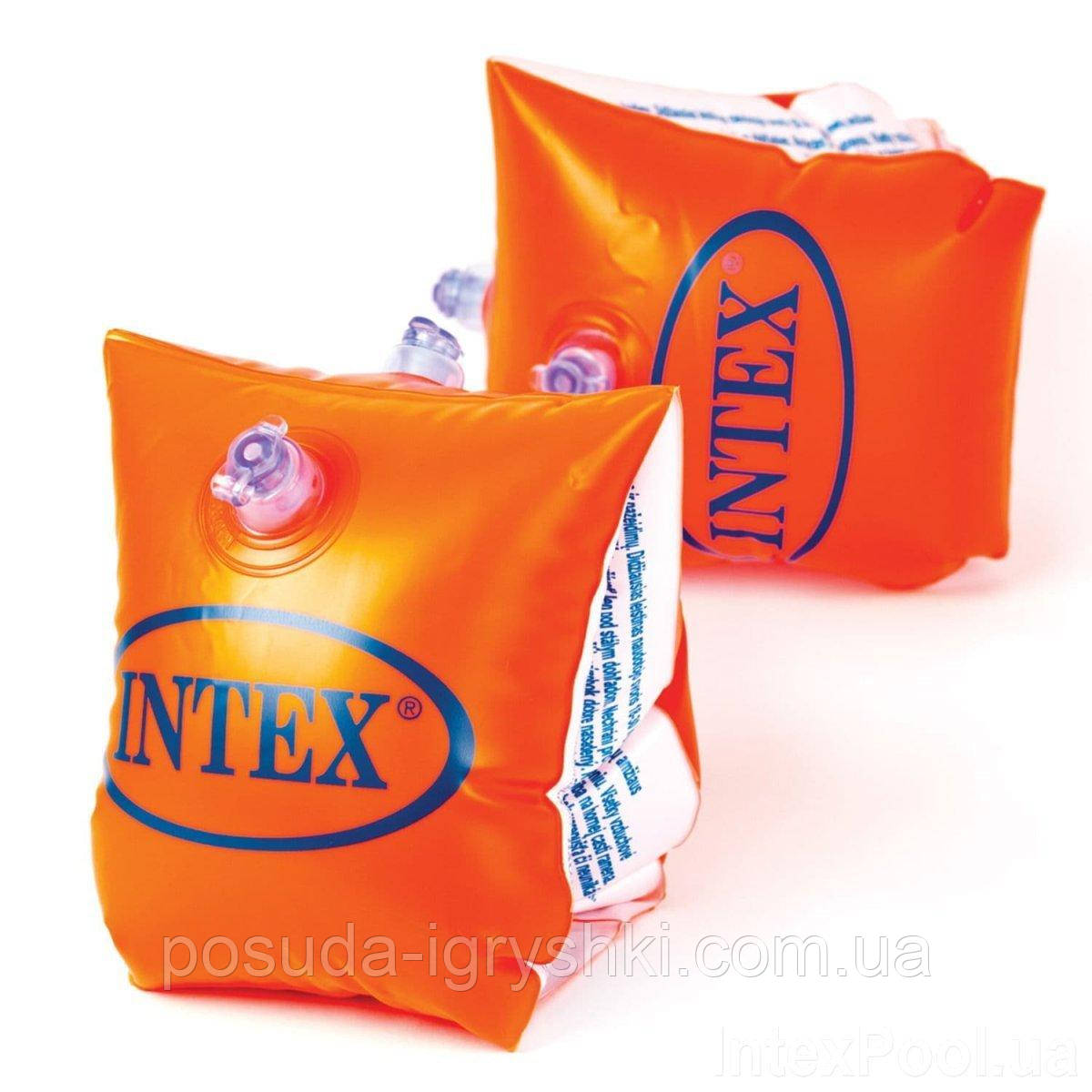 Нарукавники дитячі надувні Intex 58641 «Люкс», серія «Школа плавання», розмір 30 х 15 см, на вік 6-12 років, фото 1