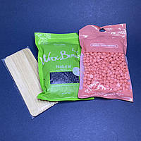 Набір для депіляції, шпателя 10шт і віск гранули по 100г