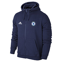 Мужская спортивная толстовка (кофта) Челси-Адидас, Chelsea, Adidas, синяя