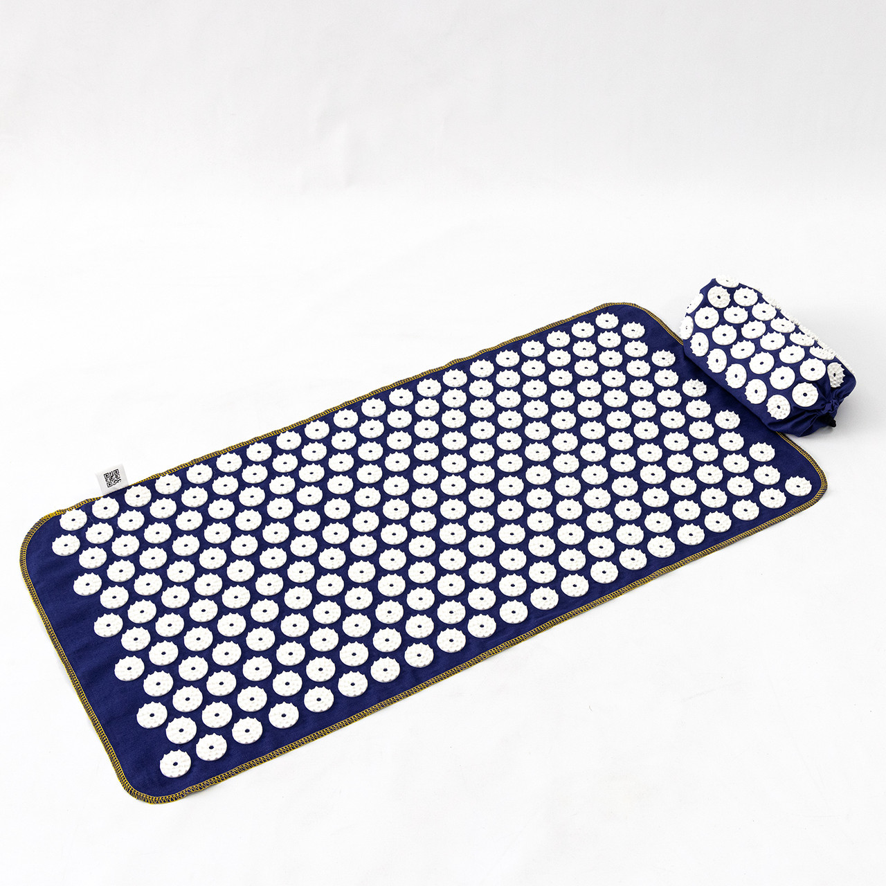 Масажний килимок Аплікатор Кузнєцова + валик масажер для спини/шиї/ніг/стоп OSPORT Lite ECO 80 (apl-027) Синьо-білий, фото 1