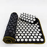 Масажний килимок Аплікатор Кузнєцова + валик масажер для спини/шиї/ніг/стоп OSPORT Lite ECO 145 (apl-028) Чорно-білий, фото 5