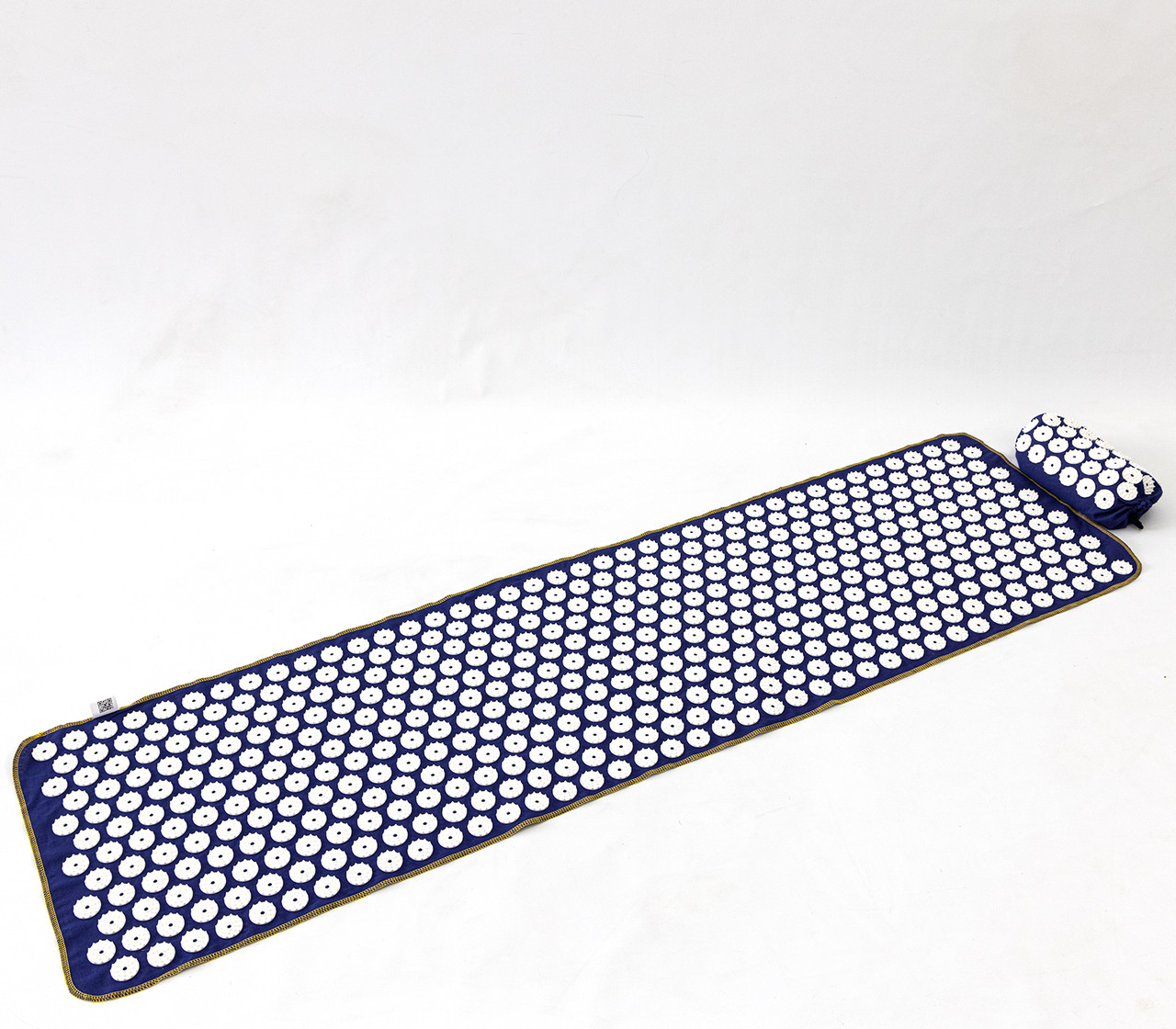 Масажний килимок Аплікатор Кузнєцова + валик масажер для спини/шиї/ніг/стоп OSPORT Lite ECO 145 (apl-028) Синьо-білий, фото 1