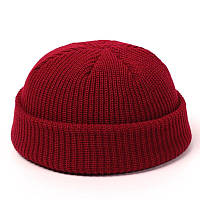 В'язана Шапка-біні в стилі Хіп-Хоп Crown Jeans модель Wine Red