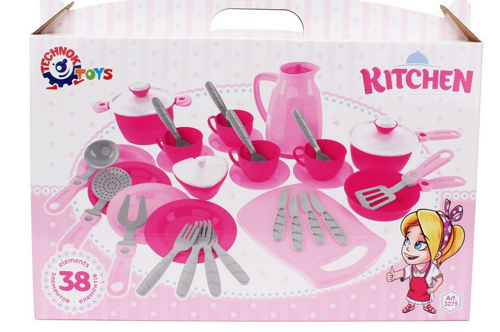 Дитячий кухонний набір 38 предметів. Іграшковий посуд