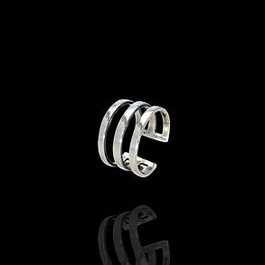 Срібне фалангове кільце, 3 смужки, фото 2