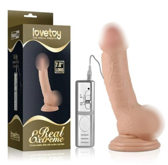 Вібратор натурального кольору з яєчками на присоску Real Extreme speed 3 | Puls69, фото 1