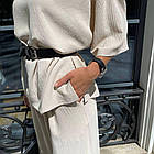 Жіночий літній прогулянковий костюм з ременем 0291 (42-44; 44-46; 46-48) кольори: бежевий, чорний, білий) СП, фото 2