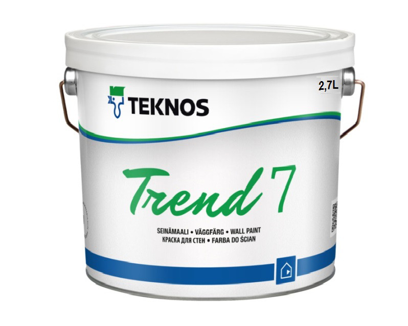 Краска акрилатная TEKNOS TREND 7 интерьерная белая (база 1) 2,7л - фото 2 - id-p1428210540