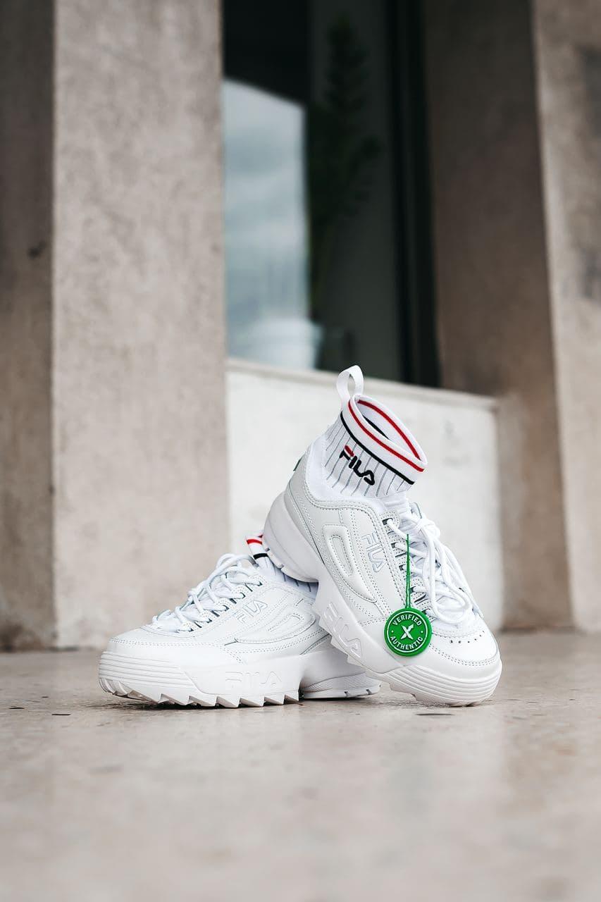 Женские Кроссовки Fila Disruptor 2 Socks White Белые. Обувь для Женщин ...