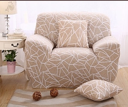 Чохли для крісел без спідниці, чохли на крісла HomyTex універсальні з малюнком Геометрія бежевий Різні кольори