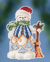 Набір для вишивання "Clean Sweep Snowman / Сніговик двірник" Mill Hill JS202013