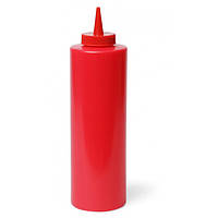 Бутылка для соусов FoREST красная 720мл, Пластиковая красная бутылка с крышкой для соусов