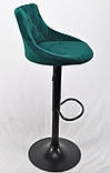 Барний стілець FORO + Button Форо з гудзиками, зелений оксамит на чорному металі, фото 2