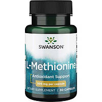Л-метионин, Swanson, L-Methionine, 500 мг, 30 капсул