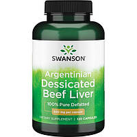 Порошок из аргентинской говяжьей печени, Swanson, Argentinian Desiccated Beef Liver, 500 мг, 120 капсул.