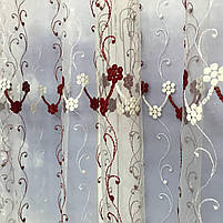 Комплект на кухонне вікно, вуаль фіранки гардини для залу спальні дитячої передпокою Бордовий (KU-140-4-15), фото 2