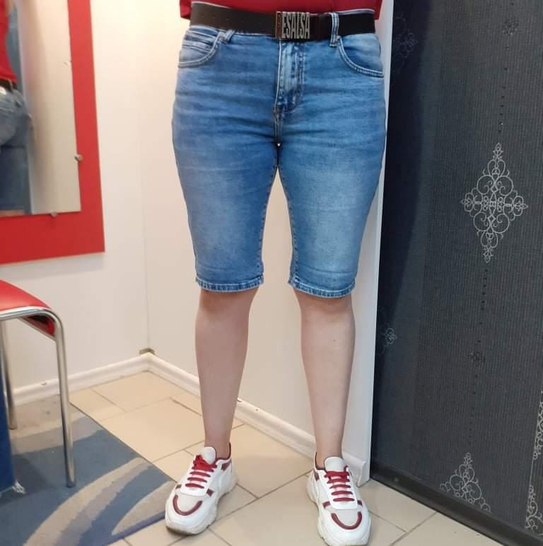 Шорти Resalsa жіночі джинсові бриджі до колін стрейч 36 синій, фото 1