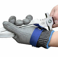 Рукавичка кольчужна плетена з неіржавкої сталі. Захист рук від подряпин і порізів. Anticut glove