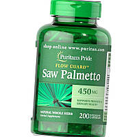 Со пальметто Puritan's Pride Saw Palmetto 450 mg 200 капсул