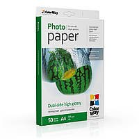 Фотобумага глянец 2-стор 155г/м, A4 (50 лист) PGD155050A4 ColorWay